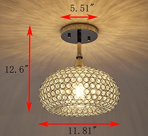 1 Light Chrome Finish Real Crystal Chandelier - EK CHIC HOME