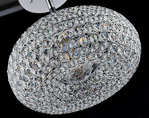 1 Light Chrome Finish Real Crystal Chandelier - EK CHIC HOME