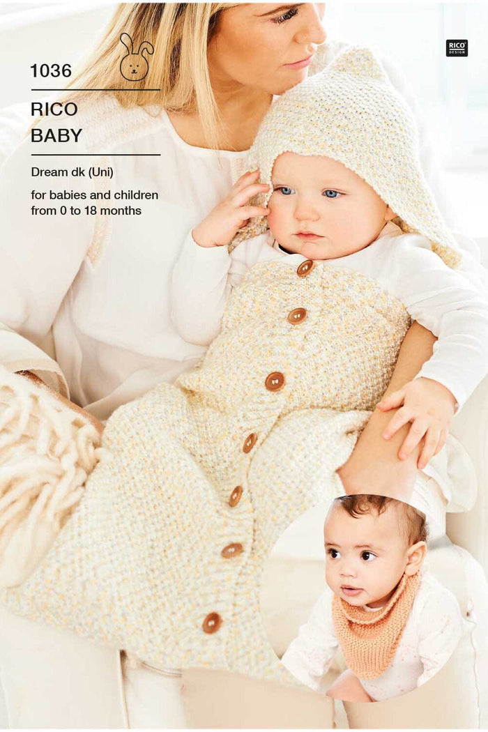 1036 Baby Sleeping Bag and Dribble Bib Pattern Pamphlet Pattern Rico