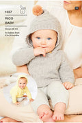 1037 Rico Baby Hooded Sweater and Cardigan Pattern Pamphlet Pattern Rico