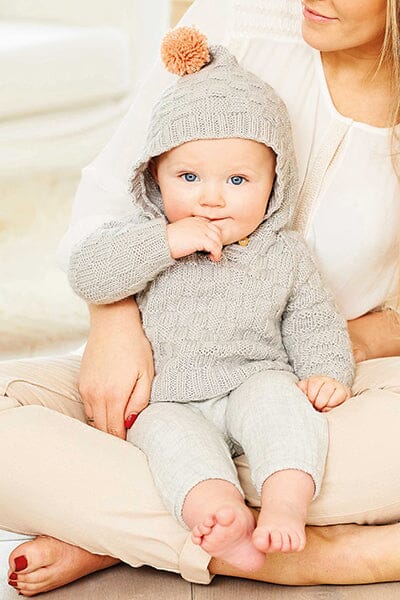 1037 Rico Baby Hooded Sweater and Cardigan Pattern Pamphlet Pattern Rico