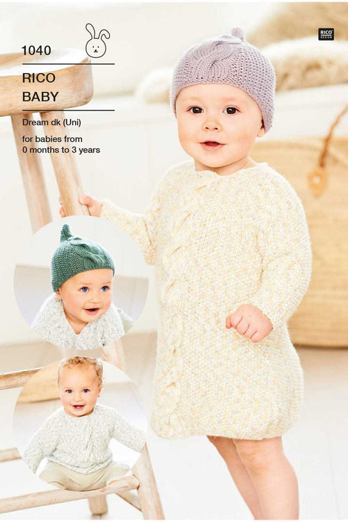 1040 Sweater, Dress and Hat Pattern Pamphlet Pattern Rico