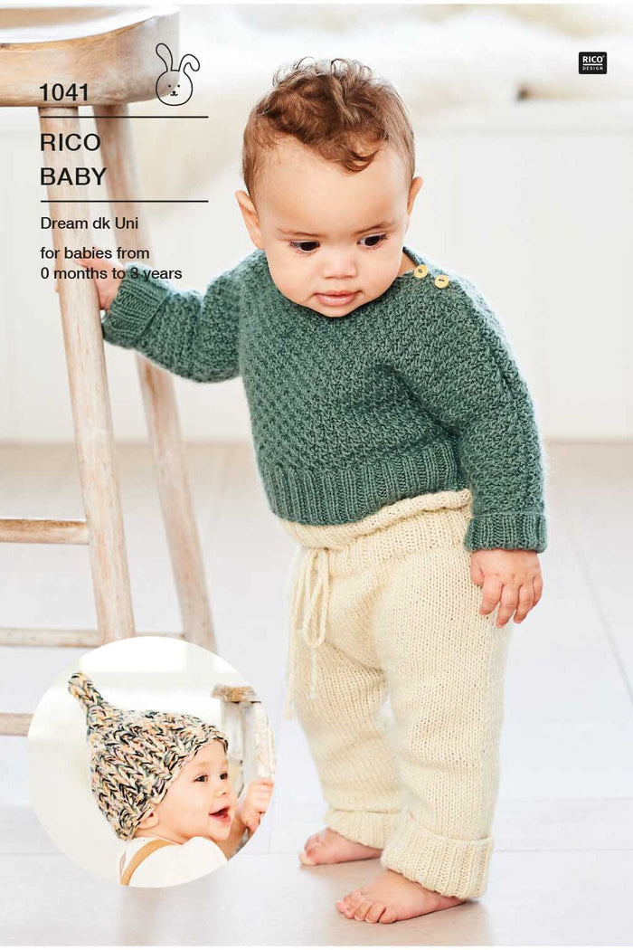 1041 Rico Baby Sweater, Leggings, and Hat Pattern Pamphlet Pattern Rico
