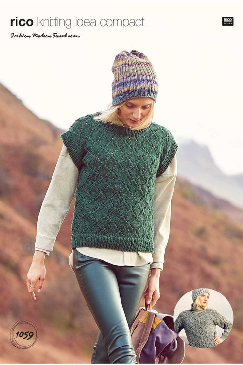 1059 Sweater, Tank Top, & Cardigan Pattern Pamphlet Pattern Rico