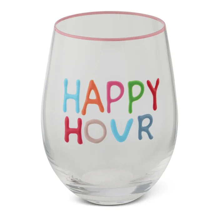 17.5oz Emboss Hp Stemless Wine - Happy Hour