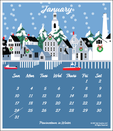 2027 Poster Calendar - 11 x 14 - Cape Cod