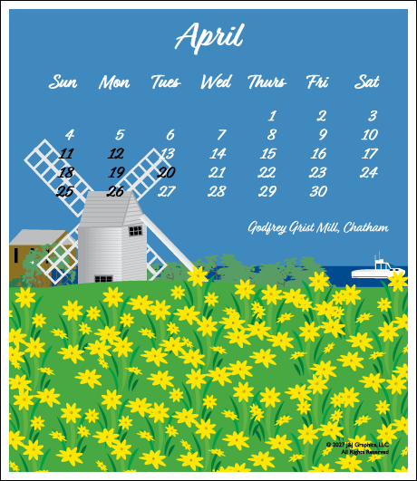2027 Poster Calendar - 11 x 14 - Cape Cod