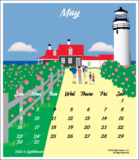 2027 Poster Calendar - 11 x 14 - Cape Cod