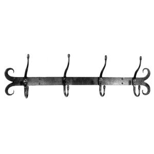 28″ wide, traditional split and scrolled ends.