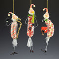 7" Candy Wrapped Santas - set of 6 ornaments