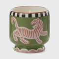8oz Handpainted Pink Tiger Black Cedar & Fig