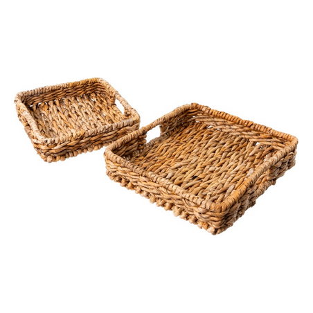 Abaca Rectangular Trays Square Set of 2