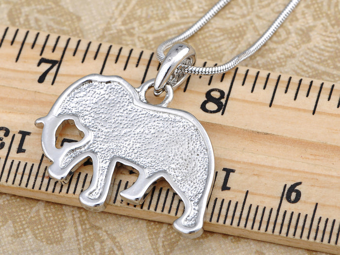 Abalone Colored Zoo Elephant Pendant Necklace