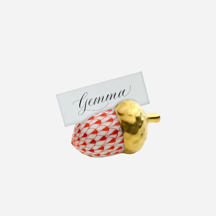 Acorn Place Card Holder Red