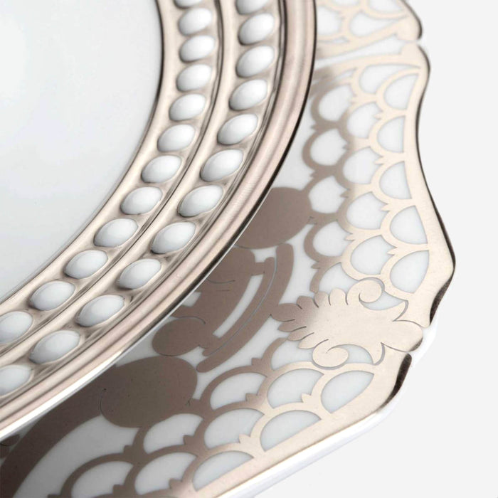 L'Objet Alencon Platinum Dessert Plate -BONADEA