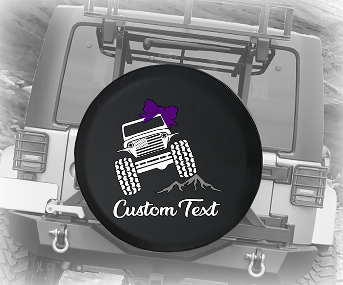 American Flag Offroad Girl Purple- Personalized Spare Tire Cover - TireCoverPro