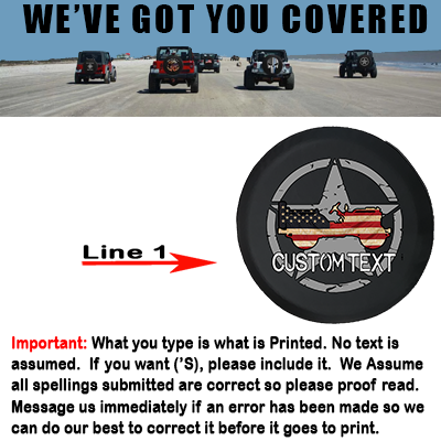American Flag Retro Military Vehicle- Personalized Spare Tire Cover - TireCoverPro