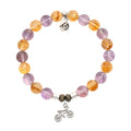 Amethyst Citrine Gemstone Bracelet with Just Cruise Sterling Silver Charm