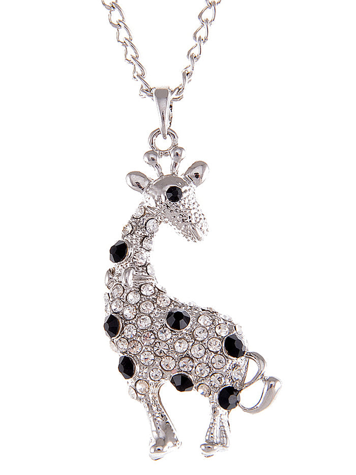 Amusing Jet Giraffe Necklace Pendant - ALILANG.COM