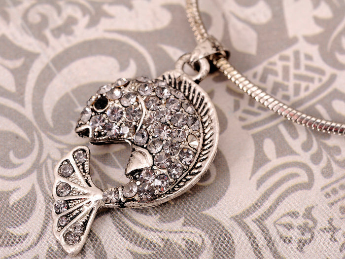 Antique Colored Nautical Fish Pendant Necklace