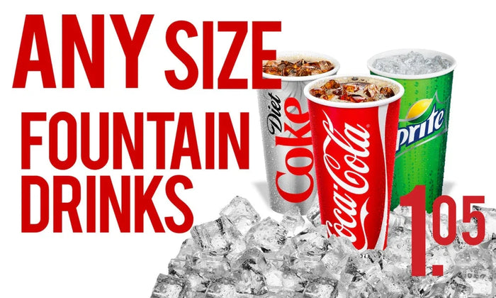 Any Size Fountain Drinks Pump Topper Insert (Name Your Price) - 12"w x 20"h - UnitedSign