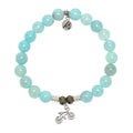 Aqua Fire Agate Gemstone Bracelet with Just Cruise Sterling Silver Charm