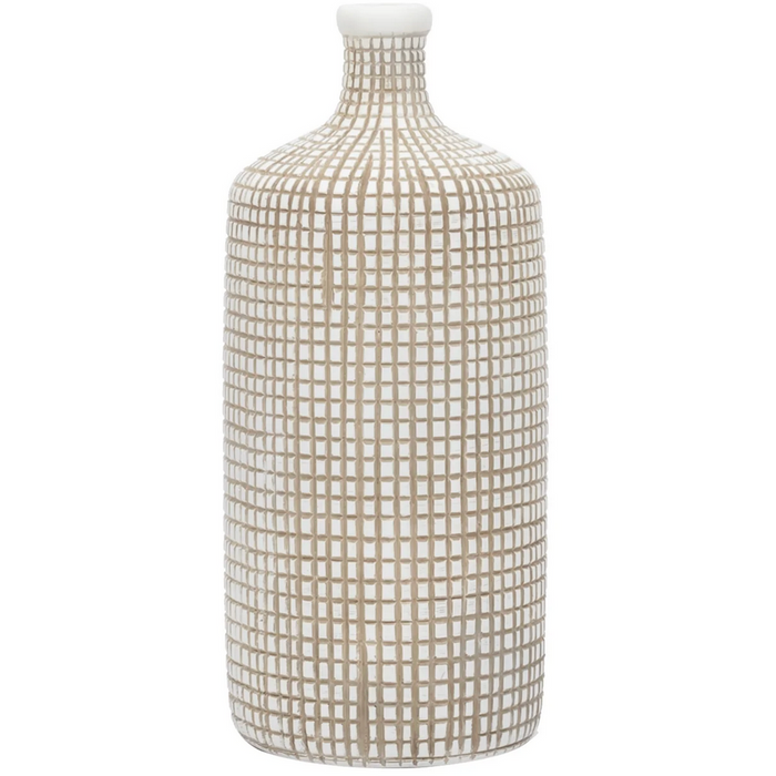 Armadillo Resin Bottle Vase - 14" White