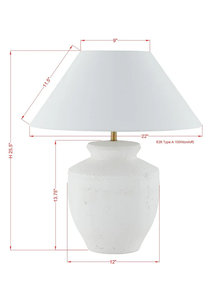Atlas White Table Lamp