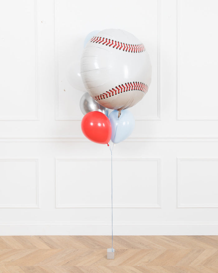 Baseball - Baseball Foil and 11in Balloons - bouquet of 7