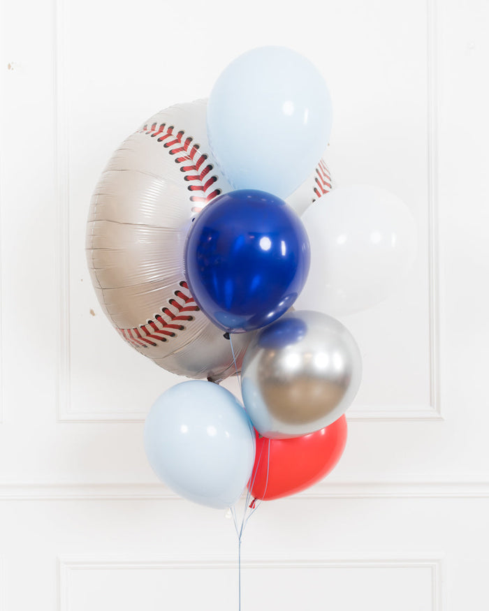 Baseball - Baseball Foil and 11in Balloons - bouquet of 7