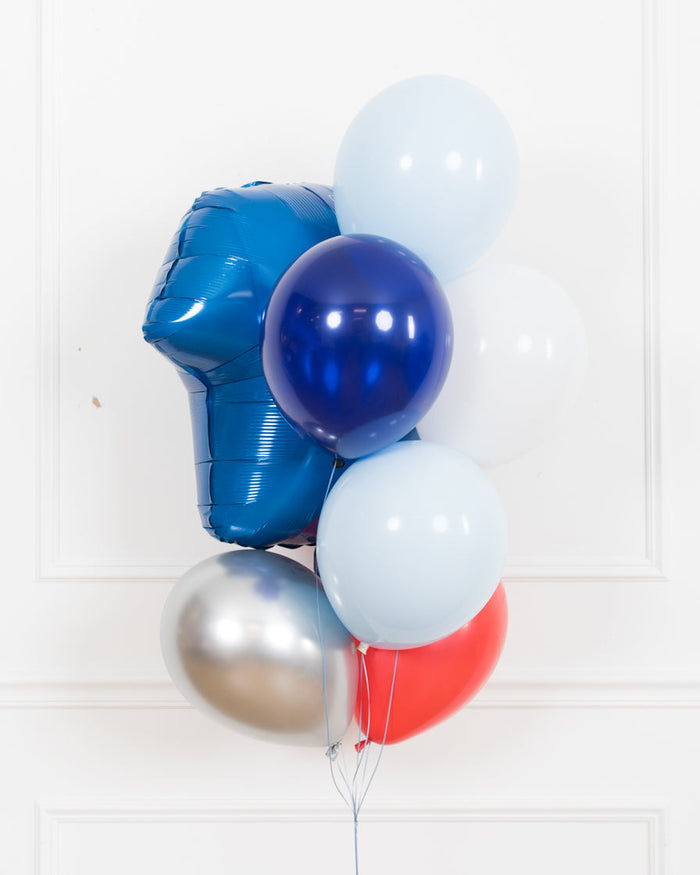 Baseball - Cubs Jersey Foil and 11in Balloons - bouquet of 7