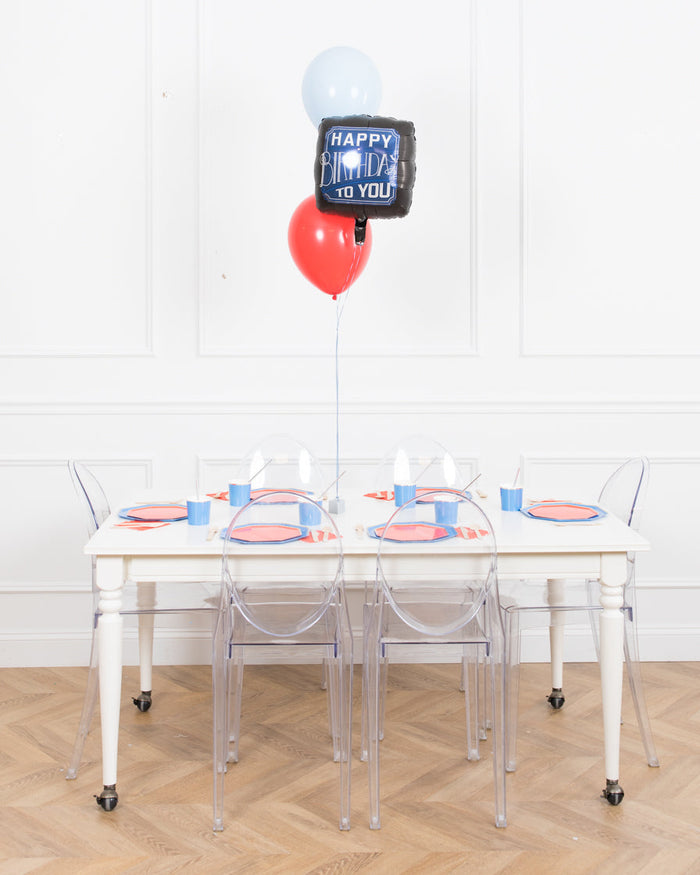 Baseball - Happy Birthday Balloon Centerpiece - bouquet of 3
