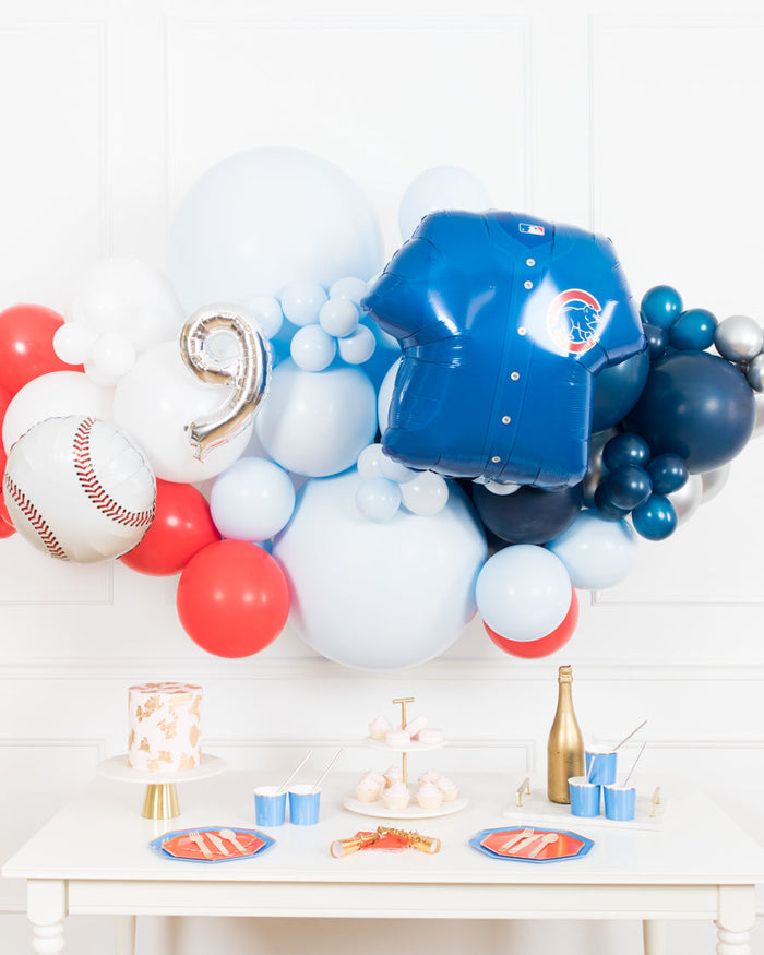 Baseball - Number Balloon Backdrop Install Piece with Foils - 6ft