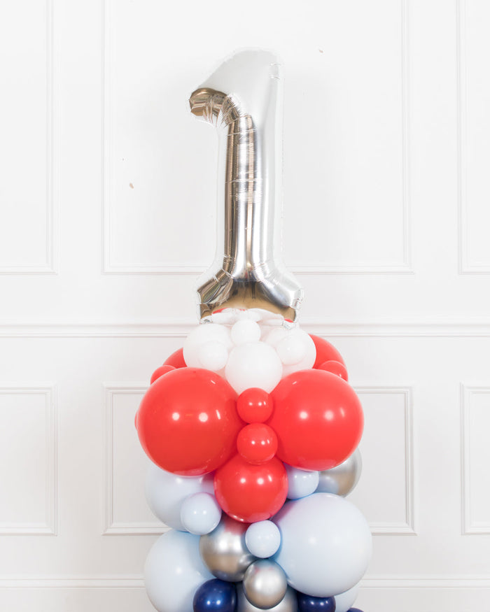 Baseball - Number Balloon Column - 4ft