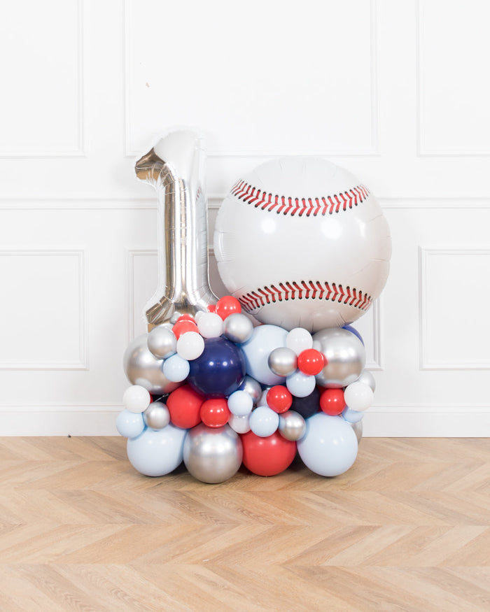 Baseball - Number Balloon Pedestal - 4ft