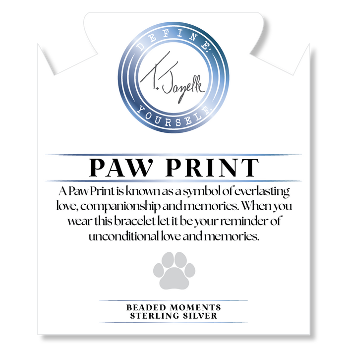 Beaded Moments Bracelet- Paw Print Sterling Silver Charm
