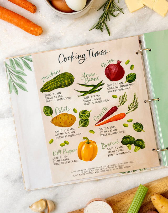 Beige Gingham Large Recipe Binder