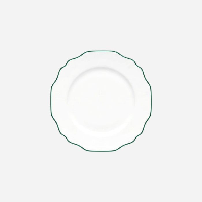 Belvedere Forest Green Rim Dessert Plate