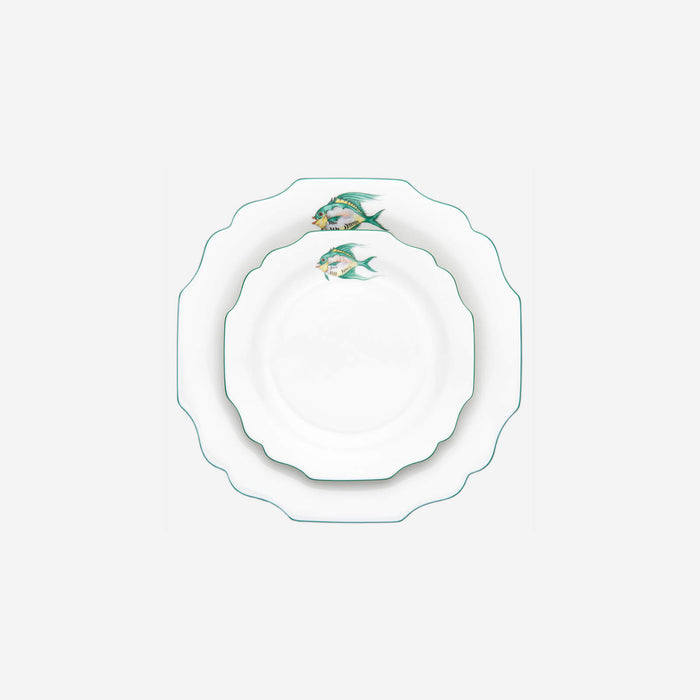 Augarten Wien 1718 - Belvedere Greater Weaver Turquoise Fish Plate - BONADEA