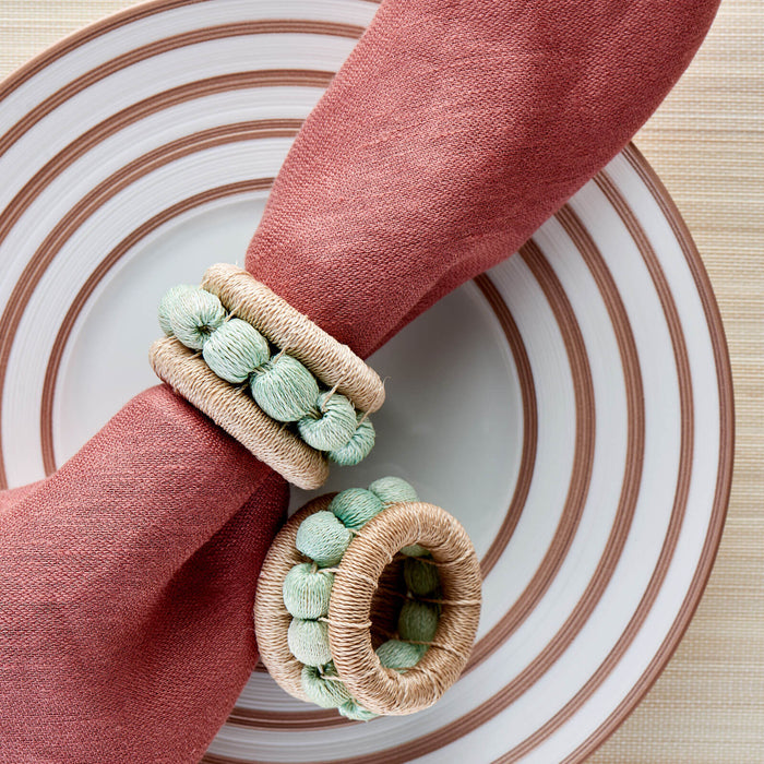 Berry Napkin Ring Aqua - Set of 4