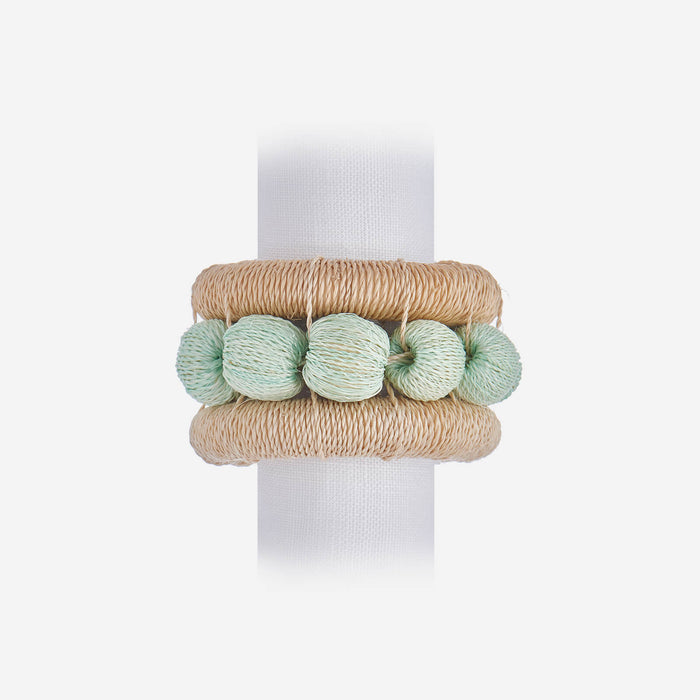 Berry Set of 4 Napkin Rings Aqua bonadea