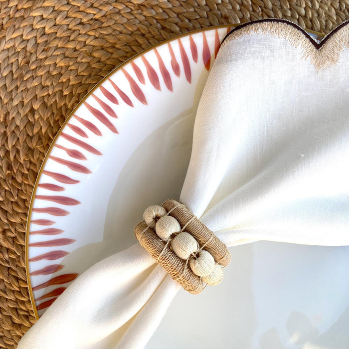Berry Set of 4 Napkin Rings Flax bonadea