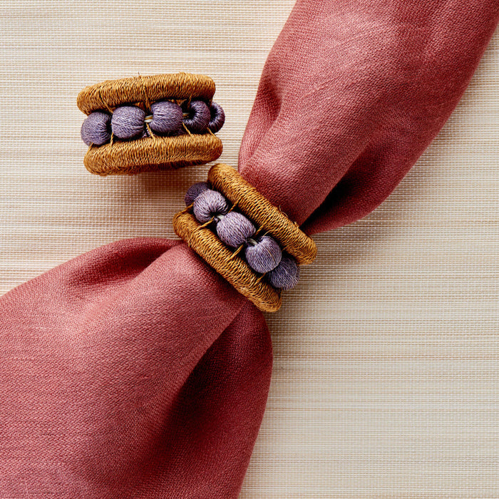 Berry Napkin Ring Smoke - Set of 4