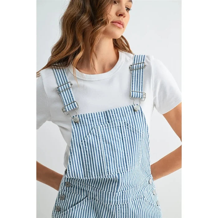Bib Overall Shorts Stripe