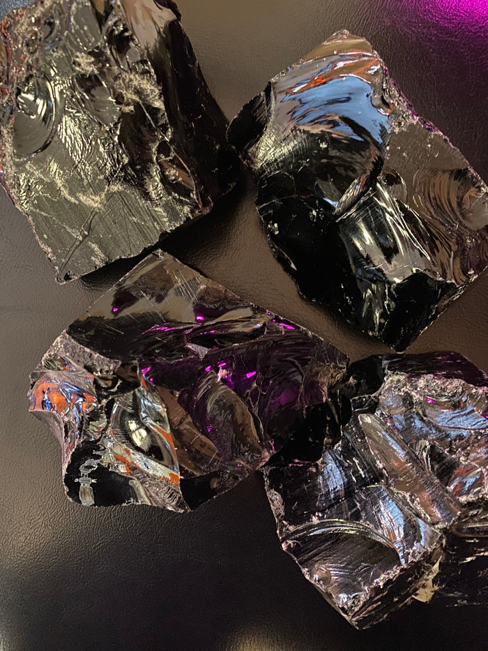 Black Obsidian - Rough - Large & Small - Raven's Cauldron