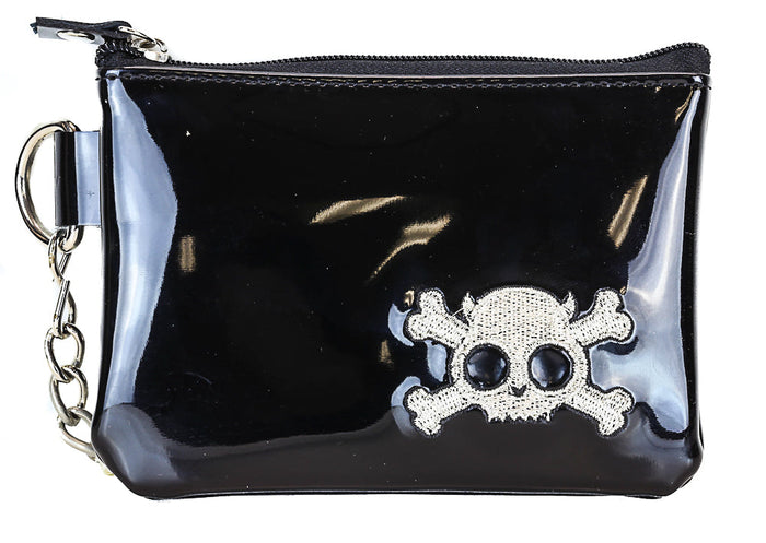 BLACK SKULL PURSE WALLET
