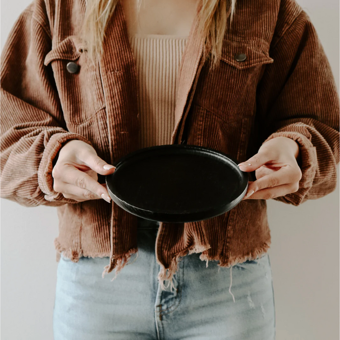 Black Wood Tray | Round