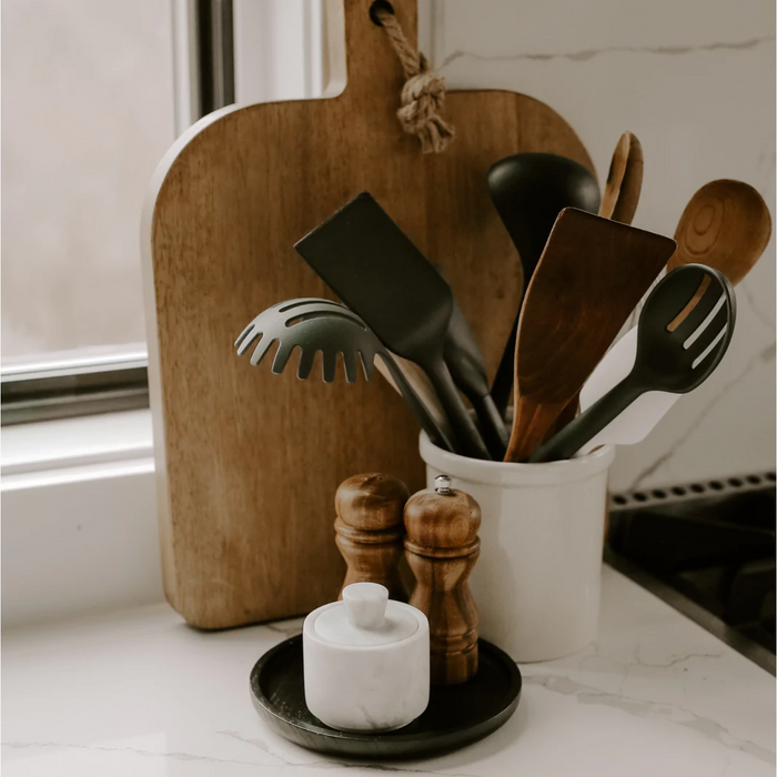 Black Wood Tray | Round