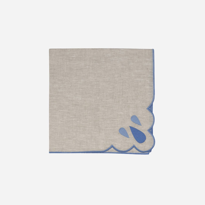 Blue & Beige Drops Dinner Napkin - Set of 4