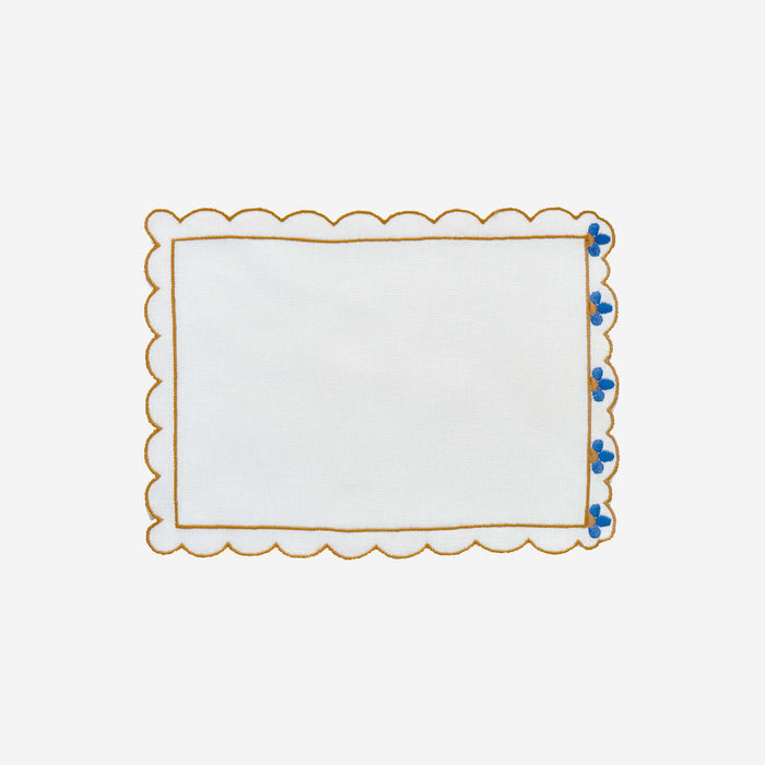Blue Flower Cocktail Napkin - Set of 4